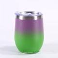 Powder Coast Mix Colors 12oz Egg Shape Coffee 304 Stainless Steel  Mug For Men Women or Family Party Use